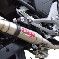 GPR pot echappement compatible avec  Honda Nc 700 X - S Dct  2012-2018, Deeptone Inox, Échappement légal, homologué,silencieux avec db killer amovible et tuyau de liaison spécifique 