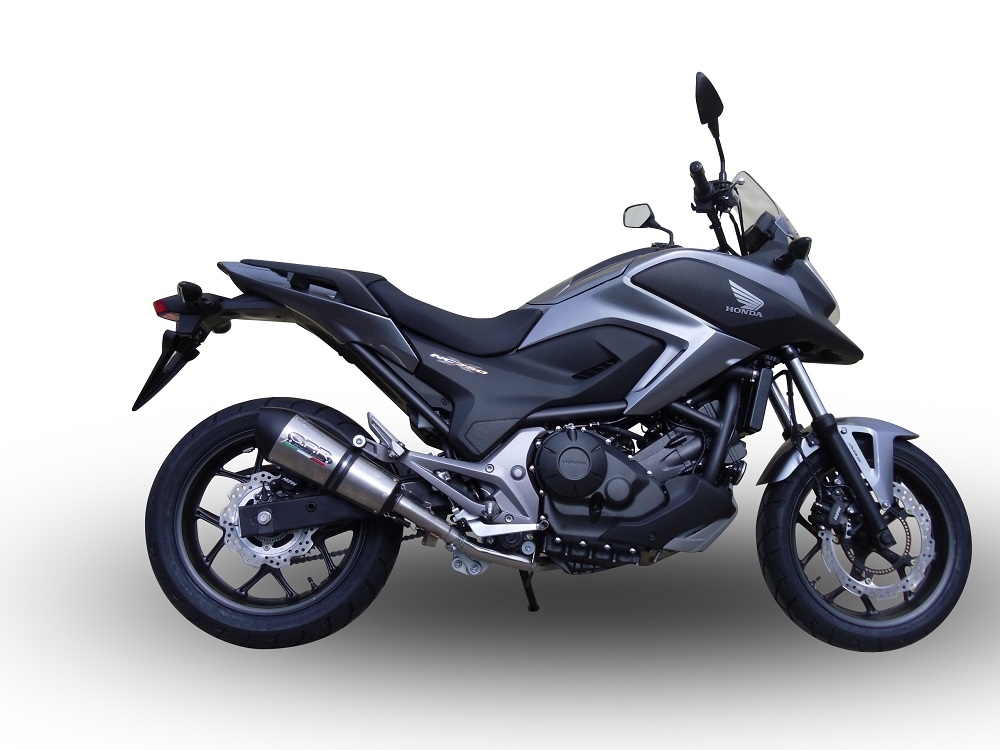 GPR pot echappement compatible avec  Honda Nc 700 X - S Dct  2012-2018, Gpe Ann. titanium, Échappement légal, homologué,silencieux avec db killer amovible et tuyau de liaison spécifique 