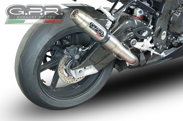 GPR pot echappement compatible avec  Bmw S 1000 RR -M  2015-2016, Deeptone Inox, Échappement légal, homologué,silencieux avec db killer amovible et tuyau de liaison spécifique 