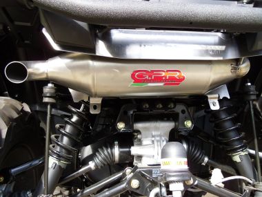 GPR pot echappement compatible avec  Polaris Sportsman Xp 850 - Xp 850 Forest 2010-2014, Power Bomb, Échappement légal, homologué,silencieux avec db killer amovible et tuyau de liaison spécifique 