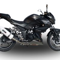 GPR pot echappement compatible avec  Kawasaki Z 300 2014-2017, Albus Ceramic, Échappement légal, homologué,silencieux avec db killer amovible et tuyau de liaison spécifique 