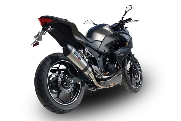 GPR pot echappement compatible avec  Kawasaki Z 300 2014-2017, Gpe Ann. titanium, Échappement légal, homologué,silencieux avec db killer amovible et tuyau de liaison spécifique 