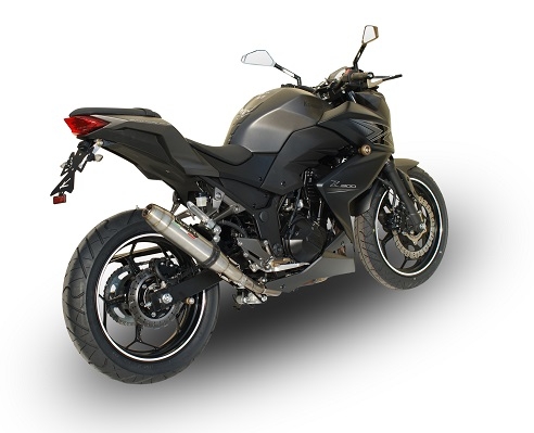 GPR pot echappement compatible avec  Kawasaki Z 300 2014-2017, Deeptone Inox, Pot échappement racing, avec les tuyaux de liaison, article sans homologation 