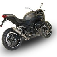 GPR pot echappement compatible avec  Kawasaki Z 300 2014-2017, Deeptone Inox, Pot échappement racing, avec les tuyaux de liaison, article sans homologation 