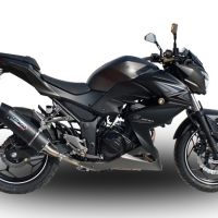 GPR pot echappement compatible avec  Kawasaki Z 300 2014-2017, Furore Nero, Échappement légal, homologué,silencieux avec db killer amovible et tuyau de liaison spécifique 