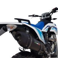 GPR pot echappement compatible avec  F.B. Mondial Smx 125 Enduro 2021-2023, Furore Evo4 Nero, Pot Échappement slip-on homologué, légal, avec db killer amovible, tuyau de liaison et catalyseur 