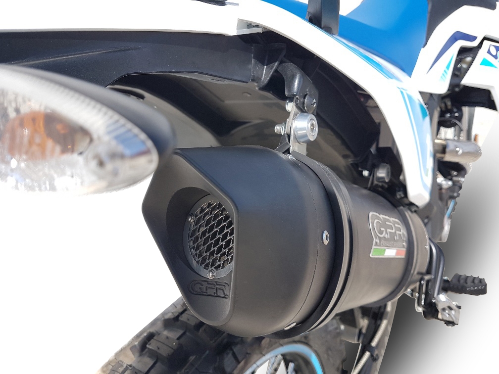 GPR pot echappement compatible avec  Malaguti XSM 125 Supermoto 2018-2020, Furore Evo4 Poppy, Pot Échappement slip-on homologué, légal, avec db killer amovible, tuyau de liaison et catalyseur 