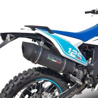 GPR pot echappement compatible avec  Malaguti Xtm 125 Enduro 2018-2020, Furore Evo4 Nero, Pot Échappement slip-on homologué, légal, avec db killer amovible, tuyau de liaison et catalyseur 