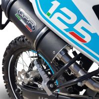 GPR pot echappement compatible avec  Malaguti Xtm 125 Enduro 2018-2020, Furore Evo4 Nero, Pot Échappement slip-on homologué, légal, avec db killer amovible, tuyau de liaison et catalyseur 