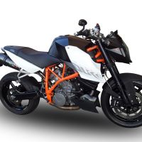 GPR pot echappement compatible avec  Ktm Superduke 990 - R ( LC8) 2004-2012, Gpe Ann. Poppy, Paire de pot d'échappement homologuées, livrées avec db killer amovible et raccords spécifiques 