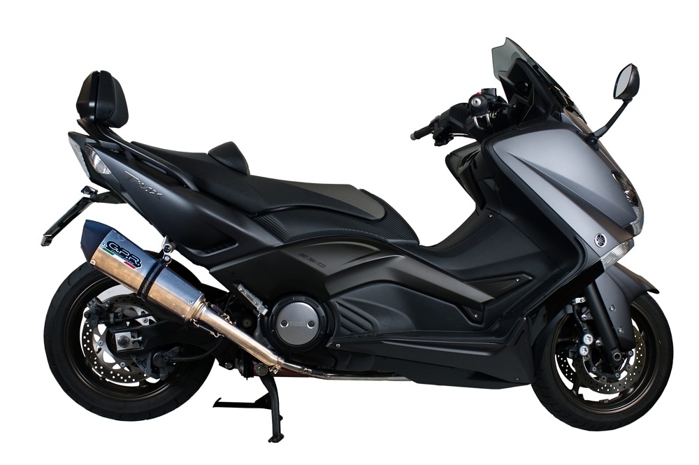 GPR pot echappement compatible avec  Yamaha T-Max 530 2012-2016, Gpe Ann. titanium, Homologué et légal, système d'échappement complet avec catalyseur et db killer amovible 