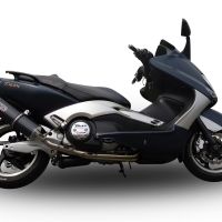 GPR pot echappement compatible avec  Yamaha T-Max 500 2001-2011, Furore Nero, Homologué et légal, système d'échappement complet avec catalyseur et db killer amovible 