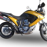 GPR pot echappement compatible avec  Honda Transalp Xl 700 V 2007-2014, Gpe Ann. titanium, Échappement légal, homologué,silencieux avec db killer amovible et tuyau de liaison spécifique 