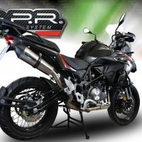 GPR pot echappement compatible avec  Benelli Trk 502 X 2017-2020, GP Evo4 Titanium, Échappement légal, homologué,silencieux avec db killer amovible et tuyau de liaison spécifique 