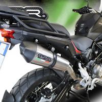 GPR pot echappement compatible avec  Benelli Trk 502 X 2017-2020, GP Evo4 Titanium, Échappement légal, homologué,silencieux avec db killer amovible et tuyau de liaison spécifique 