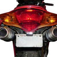 GPR pot echappement compatible avec  Honda Vfr 800 V-Tec 2002-2013, Deeptone Inox, Paire de pot d'échappement homologuées, livrées avec db killer amovible et raccords spécifiques 