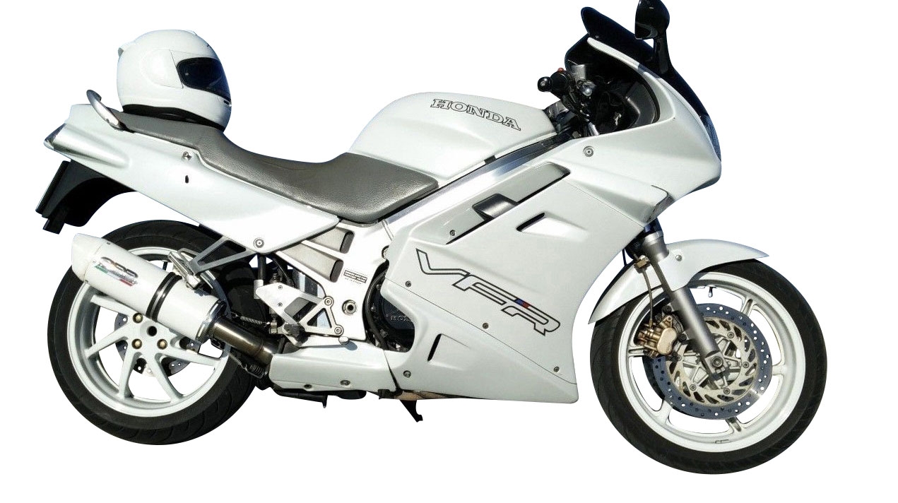 GPR pot echappement compatible avec  Honda Vfr 750 F 1990-1993, Albus Ceramic, Échappement légal, homologué,silencieux avec db killer amovible et tuyau de liaison spécifique 