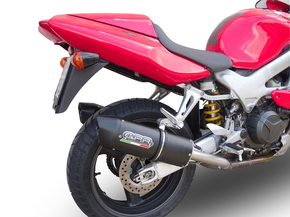 GPR pot echappement compatible avec  Honda Vtr 1000 F Firestorm  1997-2007, Furore Poppy, Paire de pot d'échappement homologuées, livrées avec db killer amovible et raccords spécifiques 