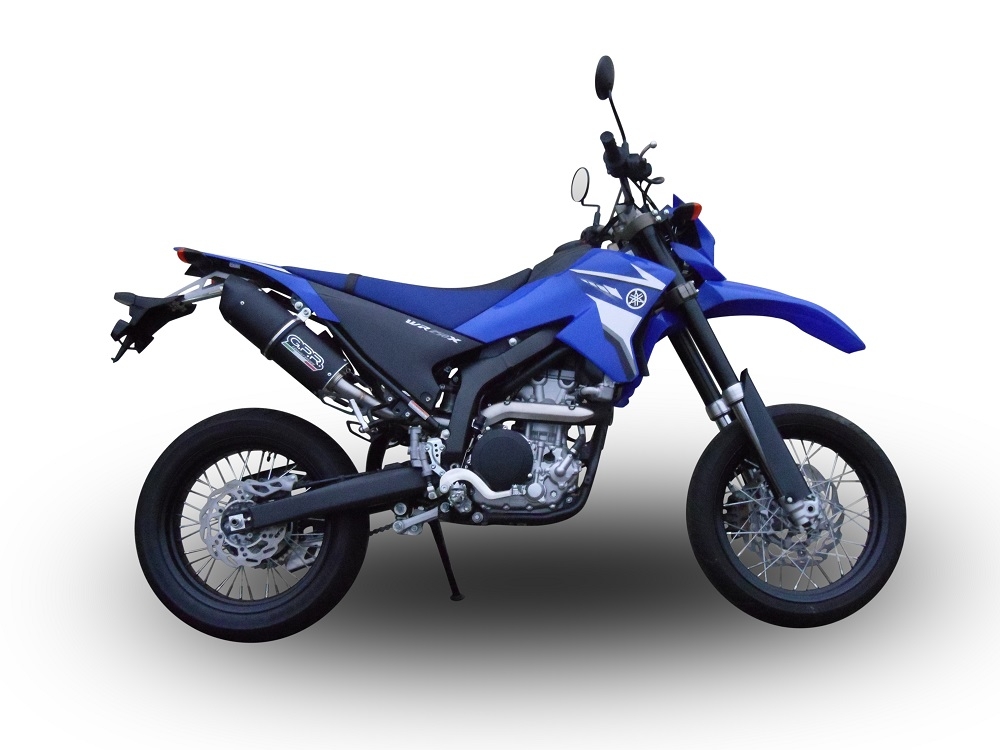 GPR pot echappement compatible avec  Yamaha WR 250 X-R 2007-2019, Furore Nero, Échappement légal, homologué,silencieux avec db killer amovible et tuyau de liaison spécifique 