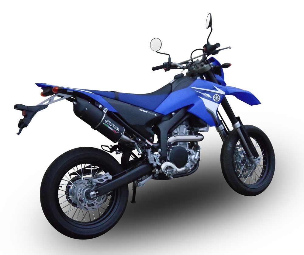 GPR pot echappement compatible avec  Yamaha WR 250 X-R 2007-2019, Furore Nero, Échappement légal, homologué,silencieux avec db killer amovible et tuyau de liaison spécifique 