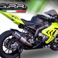 GPR pot echappement compatible avec  Bmw S 1000 RR -M  2010-2014, M3 Titanium Natural, Homologué et légal, système d'échappement complet, avec db killer amovible 