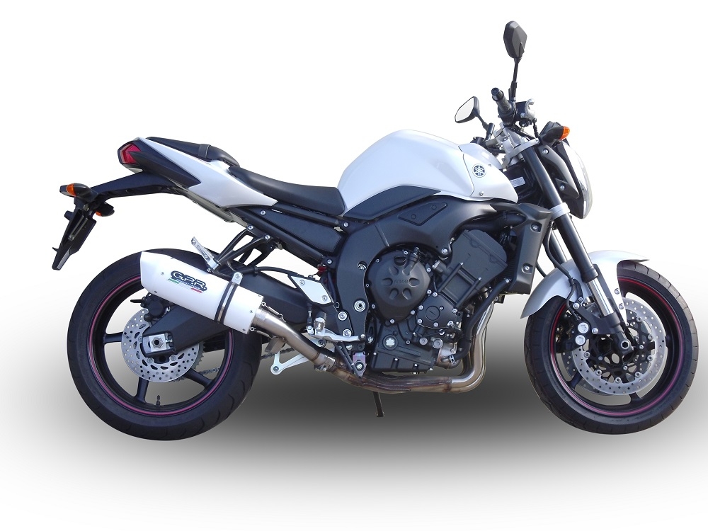 GPR pot echappement compatible avec  Yamaha Fz.1 - Fazer 1000  2006-2014, Albus Ceramic, Pot Échappement slip-on homologué, légal, avec db killer amovible, tuyau de liaison et catalyseur 