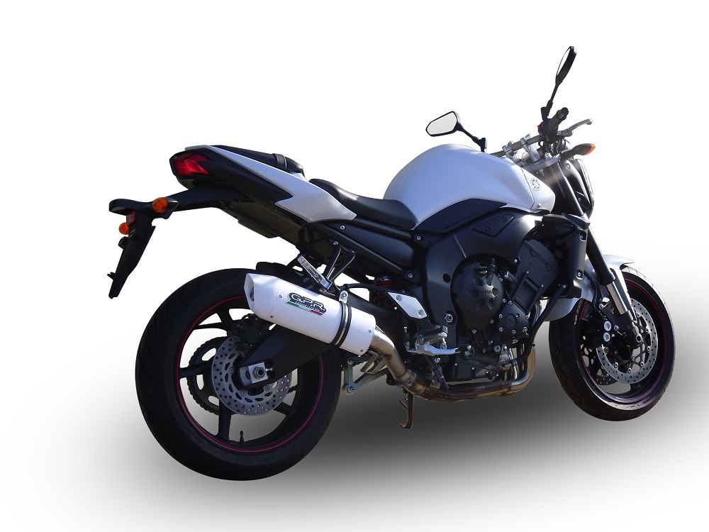 GPR pot echappement compatible avec  Yamaha Fz.1 - Fazer 1000  2006-2014, Albus Ceramic, Pot Échappement slip-on homologué, légal, avec db killer amovible, tuyau de liaison et catalyseur 