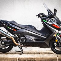 GPR pot echappement compatible avec  Yamaha T-Max 530 2012-2016, Gpe Ann. Poppy, Homologué et légal, système d'échappement complet avec catalyseur et db killer amovible 