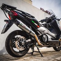 GPR pot echappement compatible avec  Yamaha T-Max 530 2012-2016, Gpe Ann. Poppy, Homologué et légal, système d'échappement complet avec catalyseur et db killer amovible 