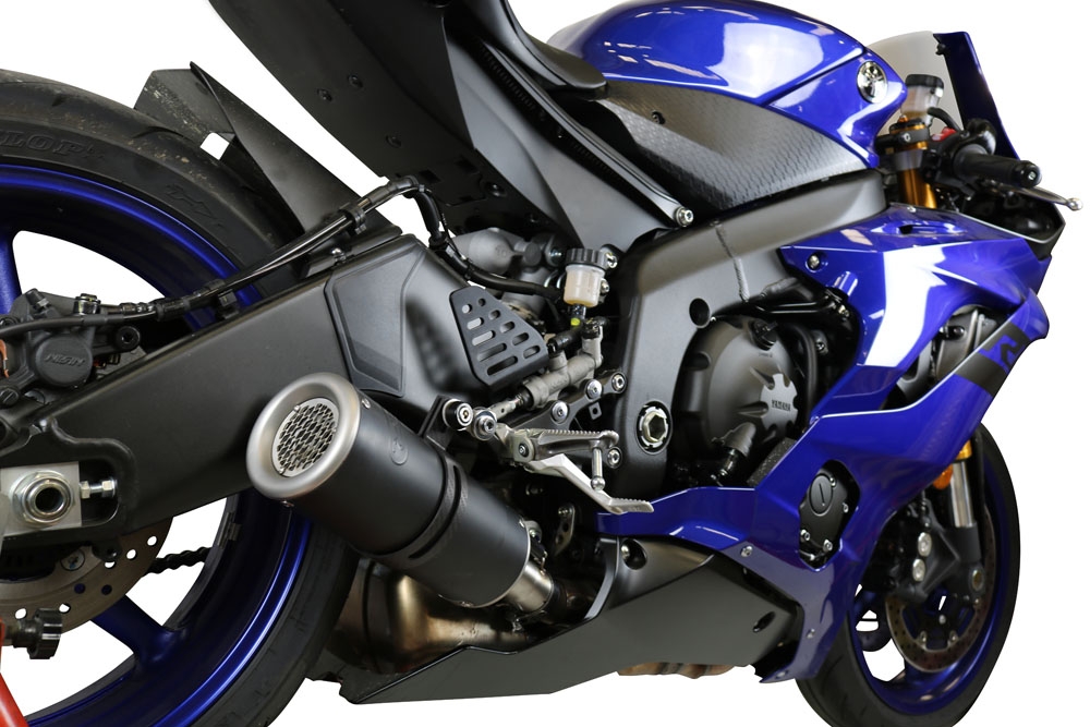 GPR pot echappement compatible avec  Yamaha Yzf R6 2017-2024, M3 Black Titanium, Échappement légal, homologué,silencieux avec db killer amovible et tuyau de liaison spécifique 