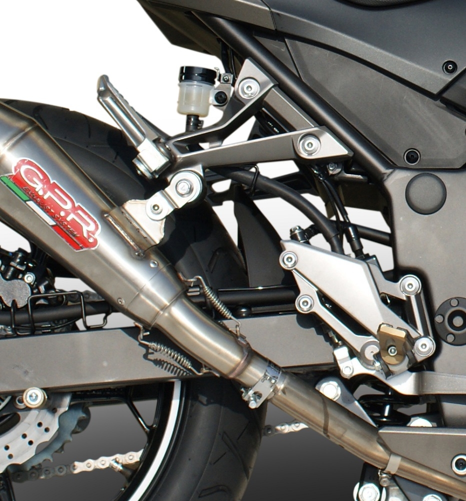 GPR pot echappement compatible avec  Kawasaki Z 300 2014-2017, Powercone Evo, Échappement légal, homologué,silencieux avec db killer amovible et tuyau de liaison spécifique 