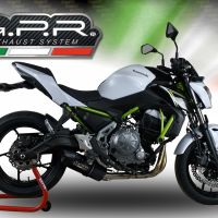 GPR pot echappement compatible avec  Kawasaki Z 650 2023-2024, Furore Evo4 Nero, Silencieux homologué pour bruit, échappement complet avec catalyseur et db killer 