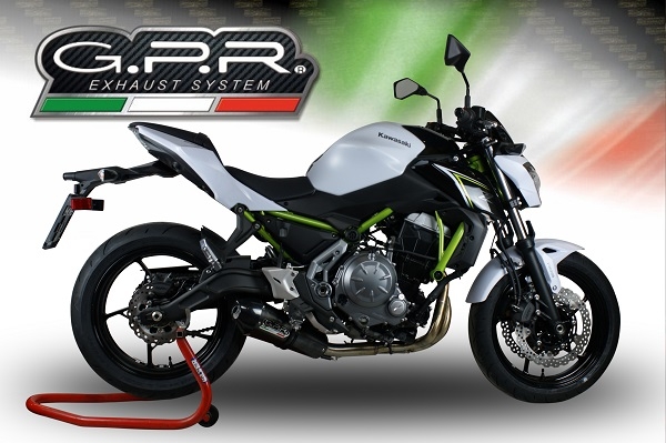 GPR pot echappement compatible avec  Kawasaki Ninja 650 2023-2024, GP Evo4 Poppy, Silencieux homologué pour bruit, échappement complet avec catalyseur et db killer 