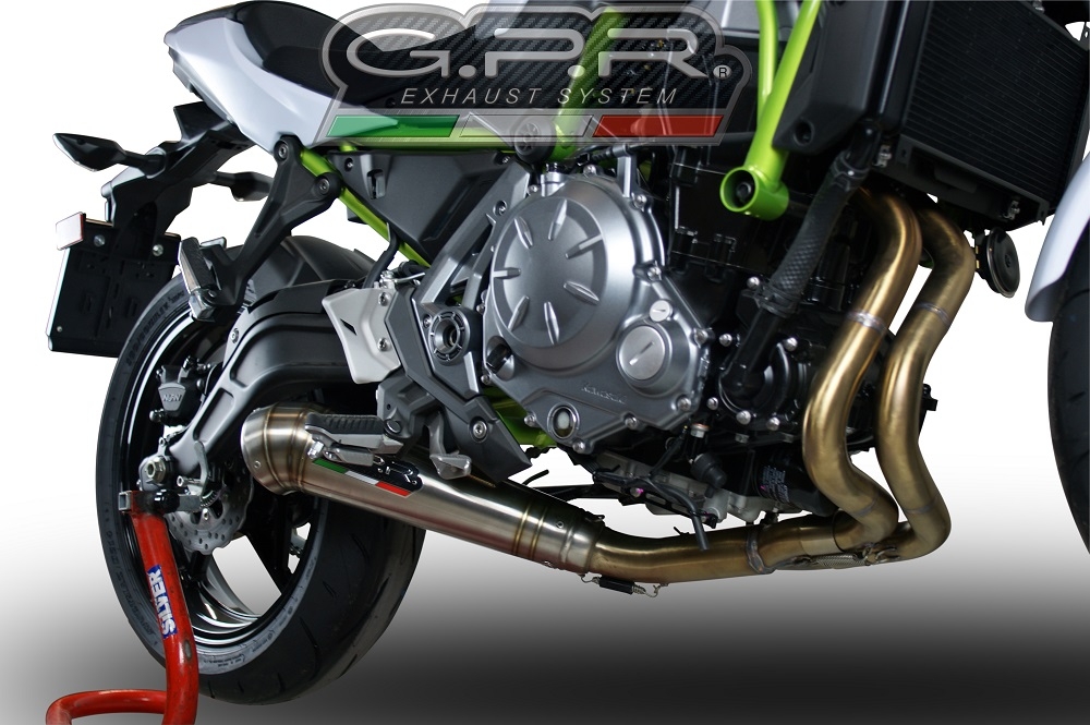 GPR pot echappement compatible avec  Kawasaki Ninja 650 2021-2022, Powercone Evo, Homologué et légal, système d'échappement complet avec catalyseur et db killer amovible 