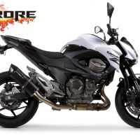 GPR pot echappement compatible avec  Kawasaki Z 800 2009-2016, Furore Nero, Échappement légal, homologué,silencieux avec db killer amovible et tuyau de liaison spécifique 