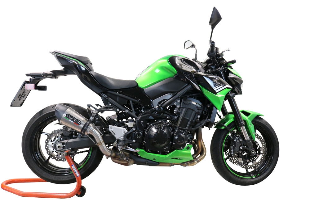 GPR pot echappement compatible avec  Kawasaki Z 900 2021-2024, Gpe Ann. titanium, Échappement légal, homologué,silencieux avec db killer amovible et tuyau de liaison spécifique 