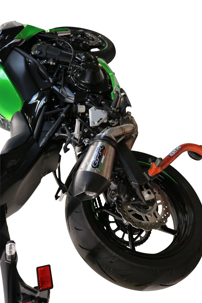 GPR pot echappement compatible avec  Kawasaki Z 900 2021-2024, Gpe Ann. titanium, Échappement légal, homologué,silencieux avec db killer amovible et tuyau de liaison spécifique 