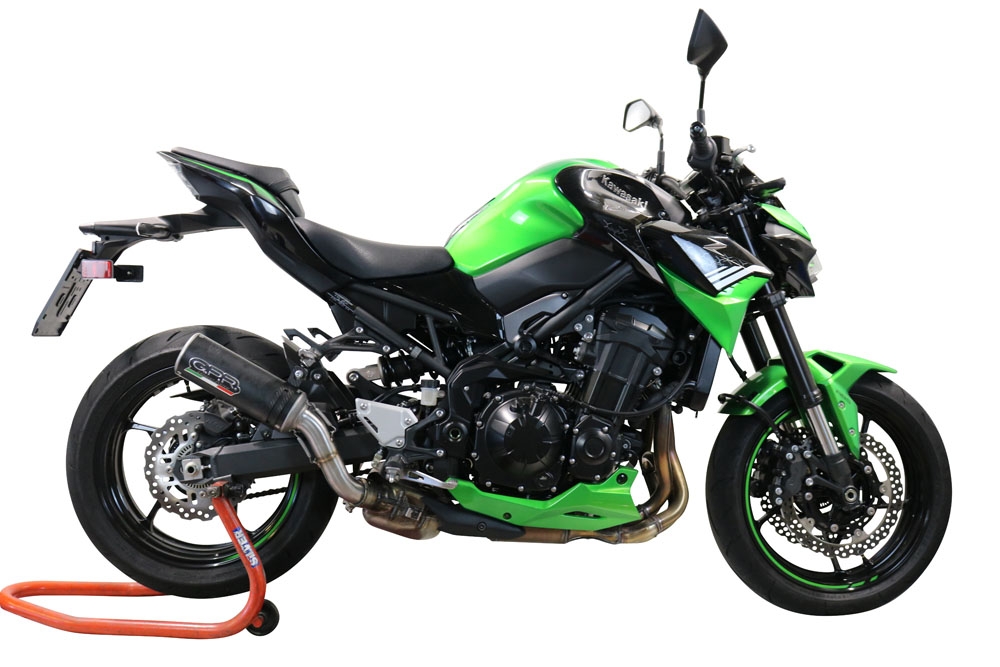 GPR pot echappement compatible avec  Kawasaki Z 900 2020-2020, M3 Black Titanium, Échappement légal, homologué,silencieux avec db killer amovible et tuyau de liaison spécifique 