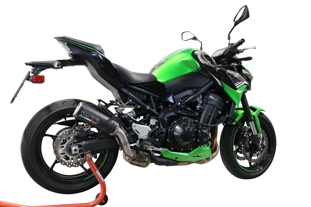 GPR pot echappement compatible avec  Kawasaki Z 900 2020-2020, M3 Black Titanium, Échappement légal, homologué,silencieux avec db killer amovible et tuyau de liaison spécifique 