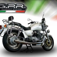 GPR pot echappement compatible avec  Moto Guzzi California 1100 Special-Stone-Sport-Ev-Alu 1997-2005, Vintacone, Paire de pot d'échappement homologuées, livrées avec db killer amovible, catalyseurs et raccords spécifiques 