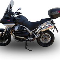 GPR pot echappement compatible avec  Moto Guzzi Stelvio 1200 8V  2011-2017, Trioval, Pot Échappement slip-on homologué, légal, avec db killer amovible, tuyau de liaison et catalyseur 