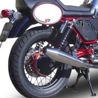 GPR pot echappement compatible avec  Moto Guzzi V7 (I - II) Racer  2010-2016, Vintacone , Paire de pot d'échappement homologuées, livrées avec db killer amovible et raccords spécifiques 