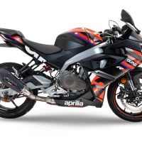 GPR pot echappement compatible avec  Aprilia RS 457 2024-2025, GP Evo4 Black Titanium, Homologué et légal, système d'échappement complet avec catalyseur et db killer amovible 