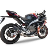 GPR pot echappement compatible avec  Aprilia RS 457 2024-2025, GP Evo4 Black Titanium, Homologué et légal, système d'échappement complet avec catalyseur et db killer amovible 