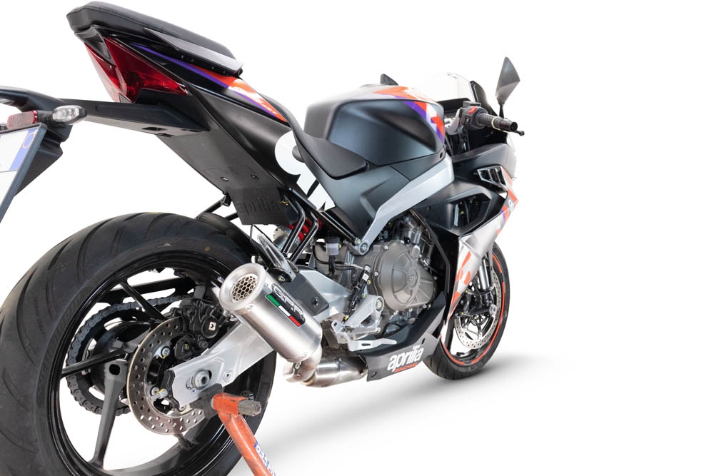 GPR pot echappement compatible avec  Aprilia RS 457 2024-2025, M3 Inox , Homologué et légal, système d'échappement complet avec catalyseur et db killer amovible 