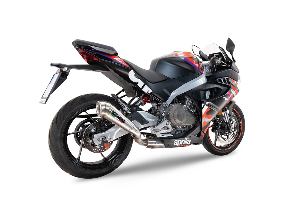 GPR pot echappement compatible avec  Aprilia RS 457 2024-2025, Powercone Evo, Homologué et légal, système d'échappement complet avec catalyseur et db killer amovible 