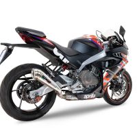 GPR pot echappement compatible avec  Aprilia RS 457 2024-2025, Powercone Evo, Homologué et légal, système d'échappement complet avec catalyseur et db killer amovible 