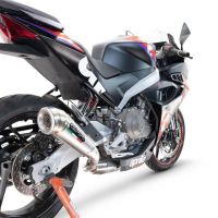 GPR pot echappement compatible avec  Aprilia RS 457 2024-2025, Powercone Evo, Homologué et légal, système d'échappement complet avec catalyseur et db killer amovible 