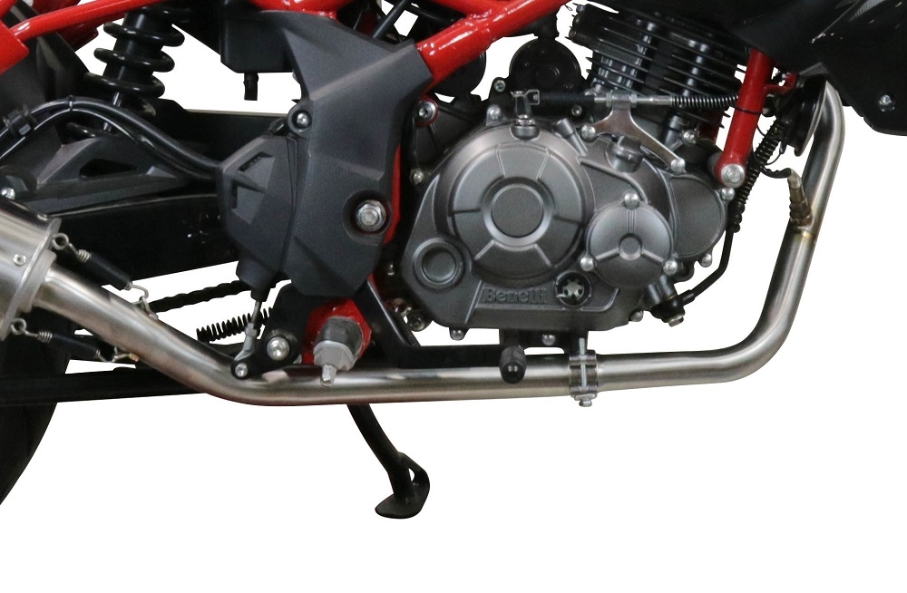 GPR pot echappement compatible avec  Benelli Bn 125 2018-2020, Furore Evo4 Nero, Homologué et légal, système d'échappement complet avec catalyseur et db killer amovible 