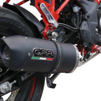 GPR pot echappement compatible avec  Benelli Bn 125 2018-2020, Furore Evo4 Nero, Homologué et légal, système d'échappement complet avec catalyseur et db killer amovible 